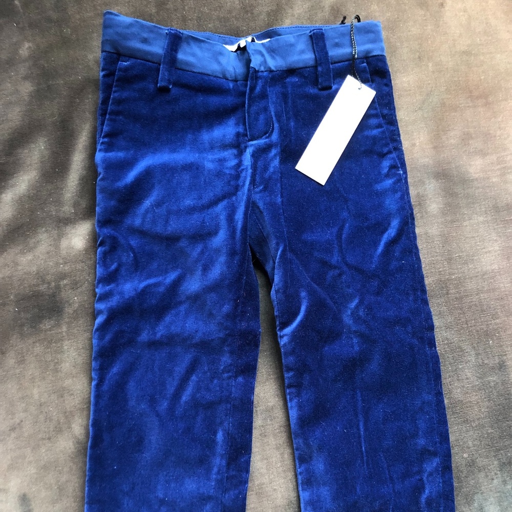 NWT Little Marc Jacobs blue velvet pants 4T